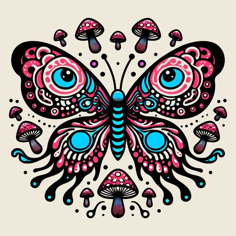 Vibrant Comic Butterfly