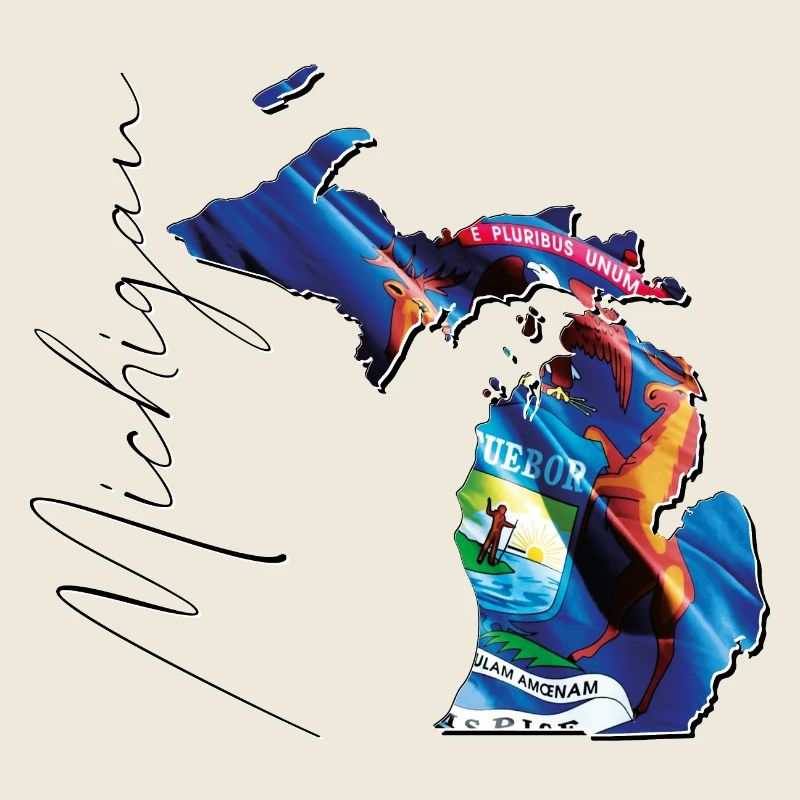 Michigan (USA) | echte Flagge | Flag Map Script