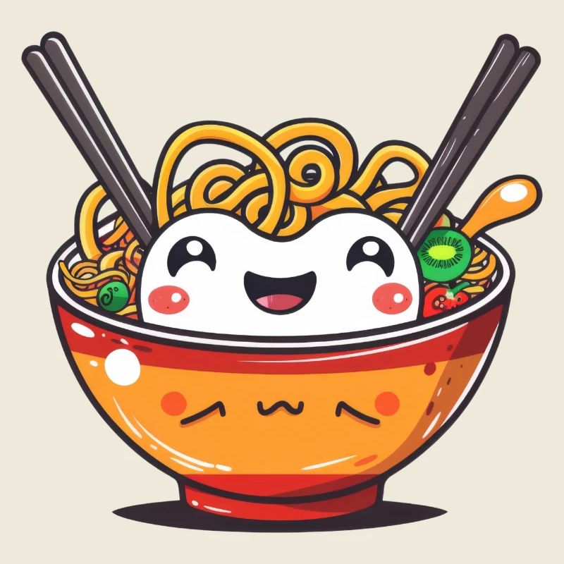 Ramen bowl with face