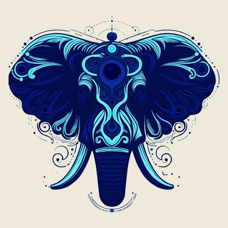 Tier Elefant Blau