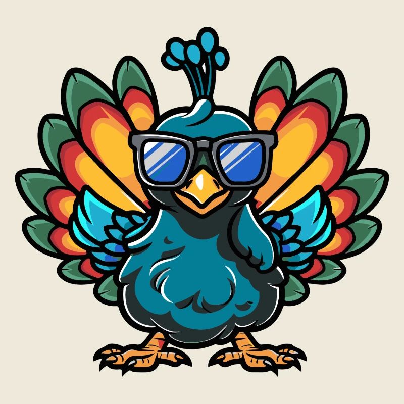 Peacock Bird Comic Cool
