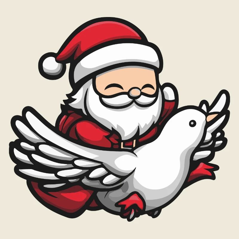 Colombe oiseau Père Noël dessin animé