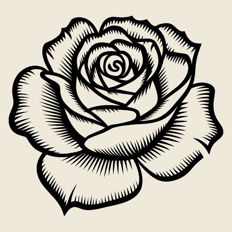 Rose - Cooles botanisches Logo
