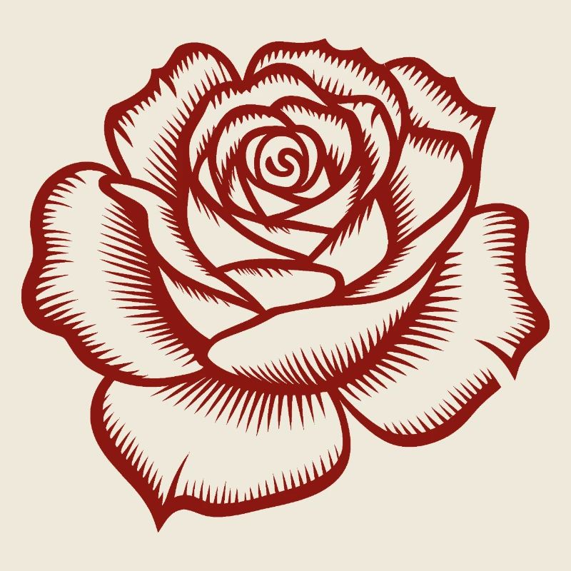 Rose - Logo botanique cool
