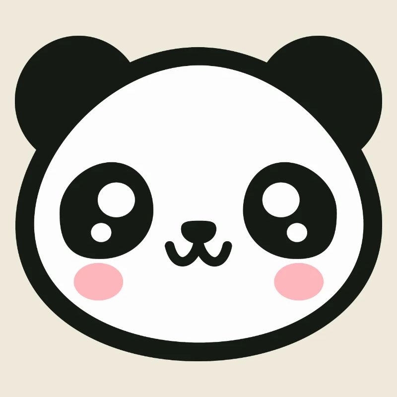 Visage de panda chibi aimant : adorable et mignon