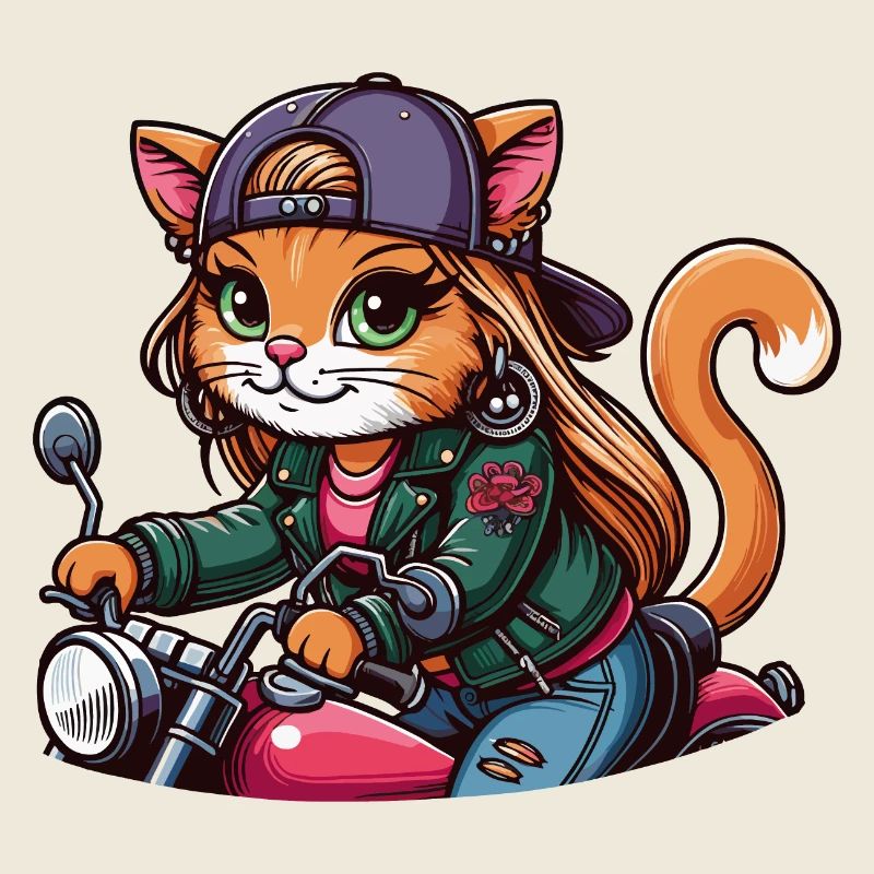 Cat Brat: biker