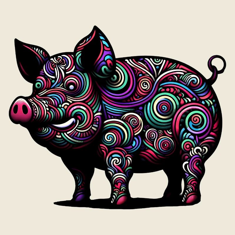 Cochon coloré