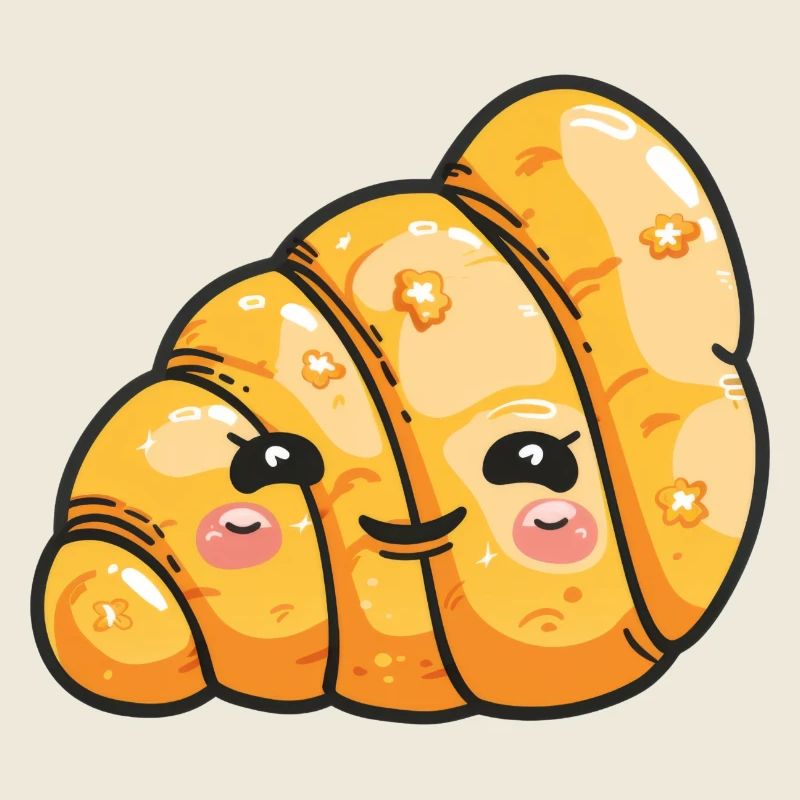 Croissant drôle dessin animé