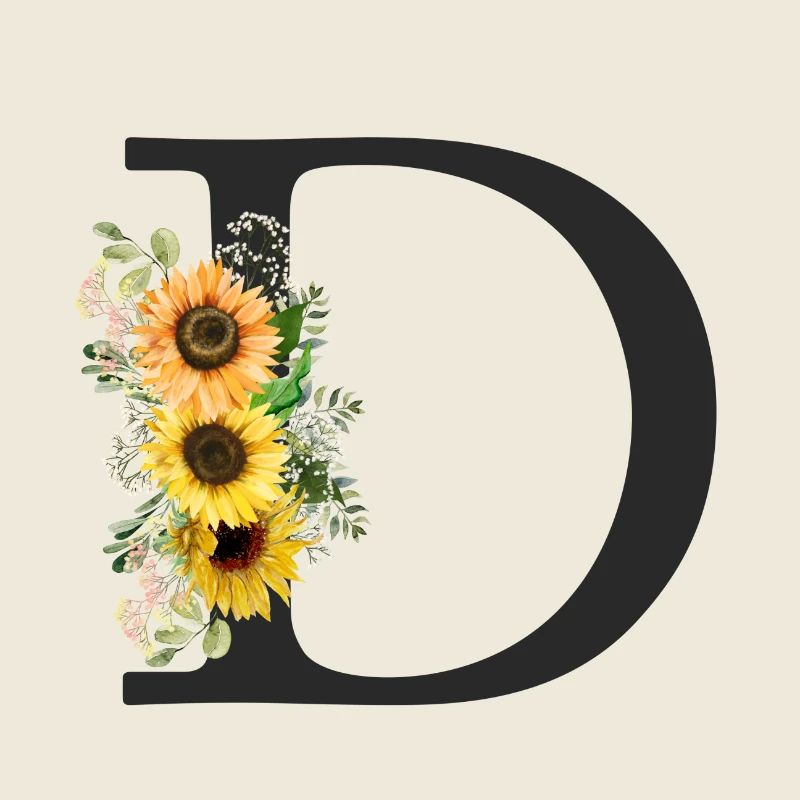 D Monogramm Sonnenblumen