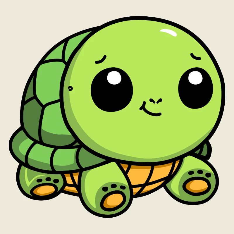 Süße Chibi-Schildkröte | Niedliches Cartoon-Design