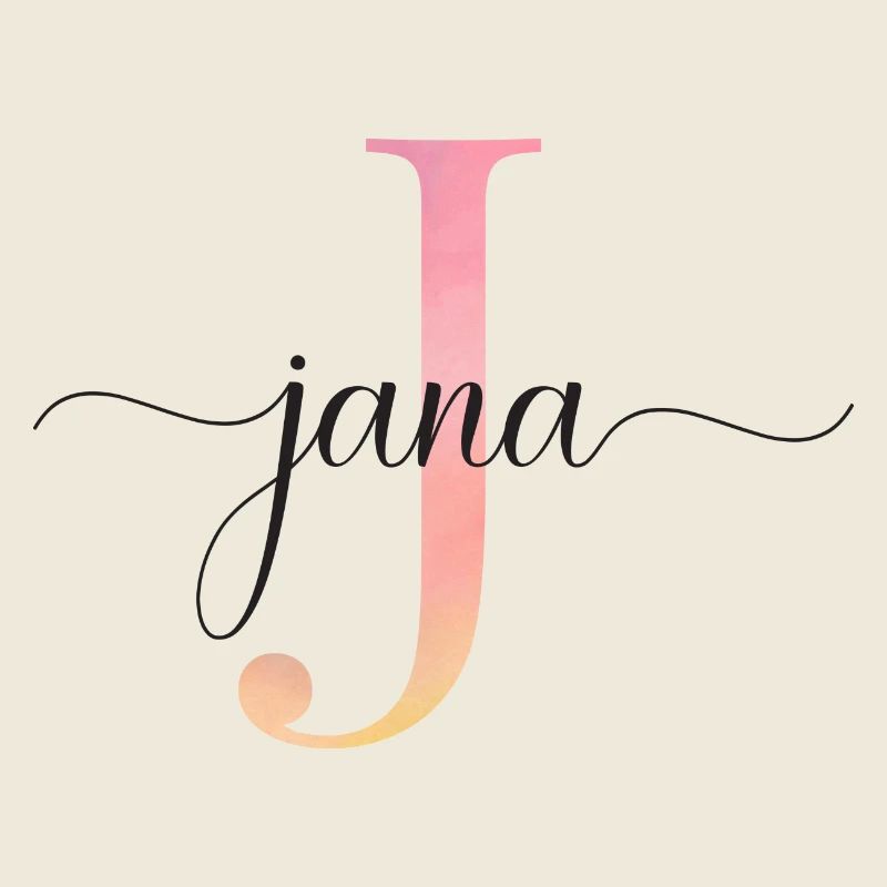 J | Monogramme | Nom | Jana |Aquarelle