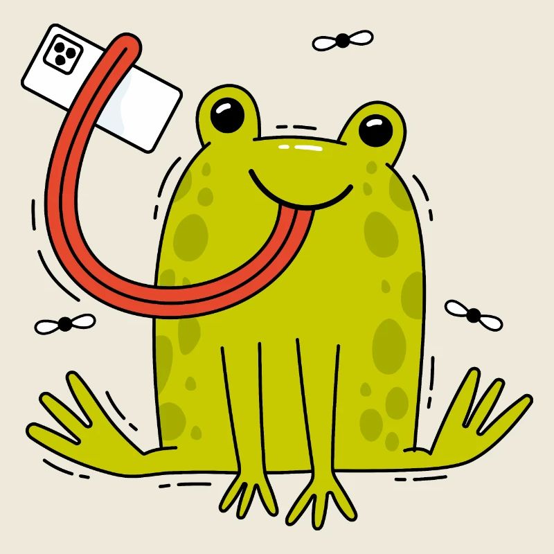 Frosch und Selfie