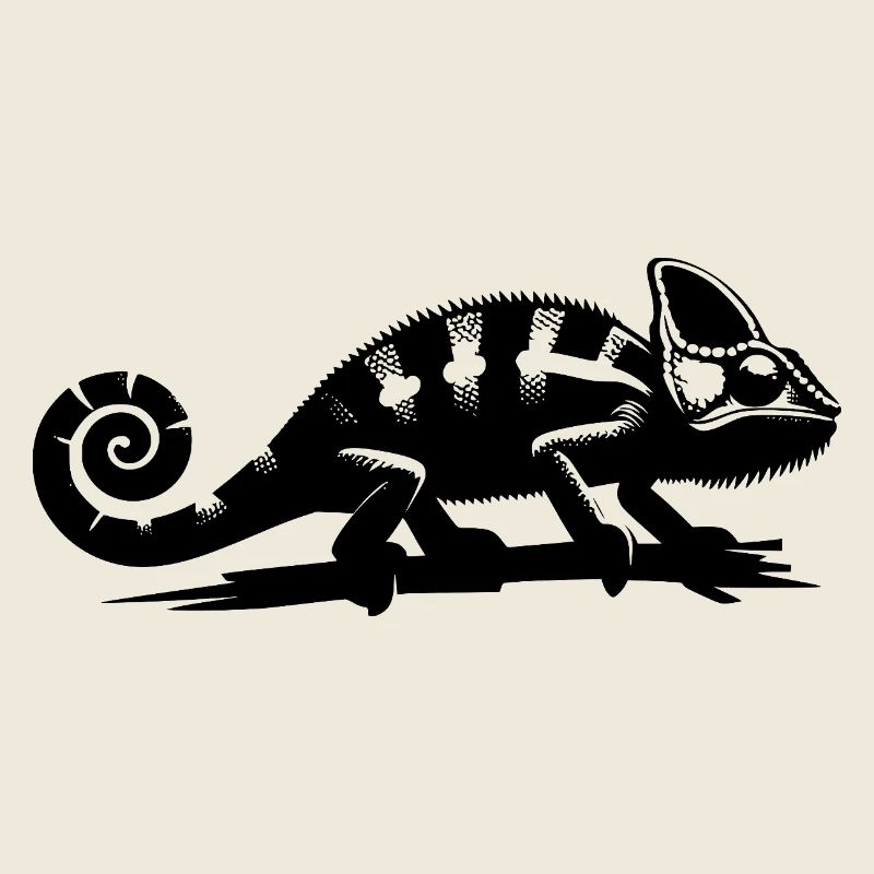 Petit dragon caméléon à la queue recourbée