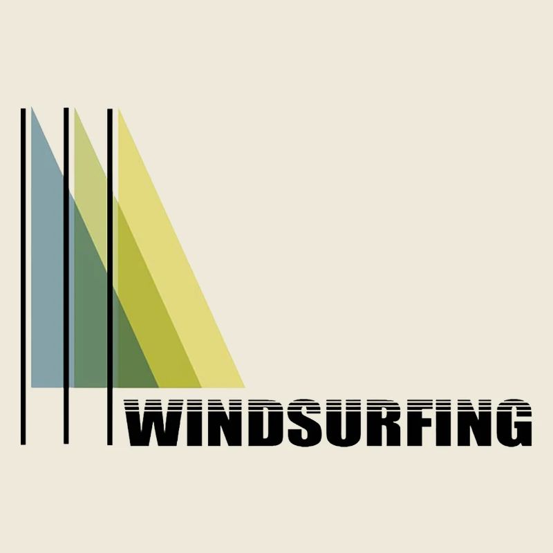 Windsurfen Schriftzug mit Grafik