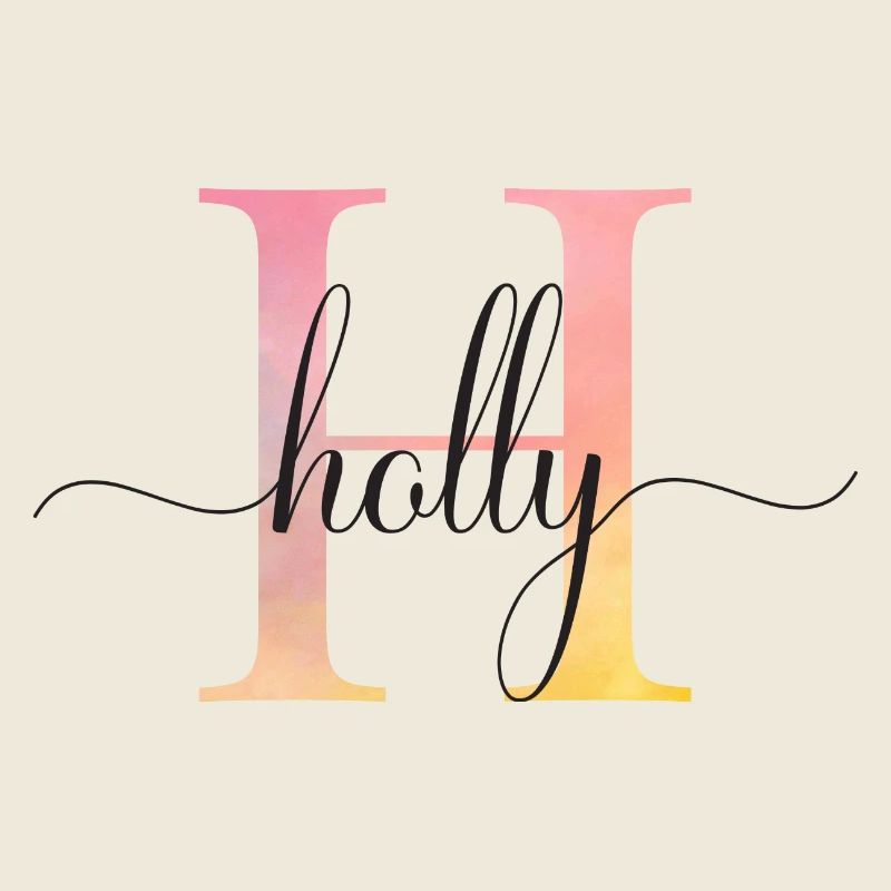 H | Monogramm | Name | Holly |Watercolor