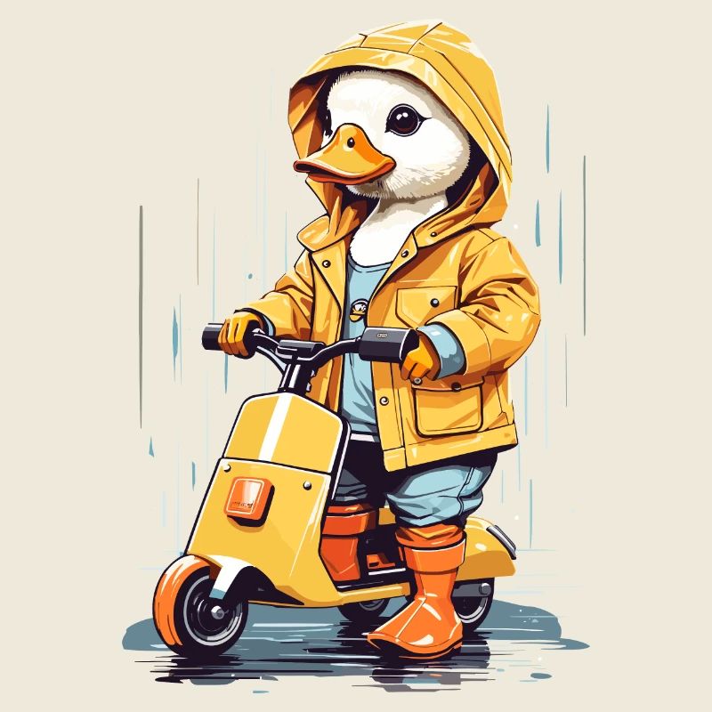 Süße Ente mit Roller