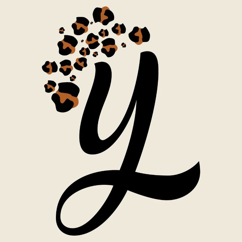 Lettre y motifs léopard