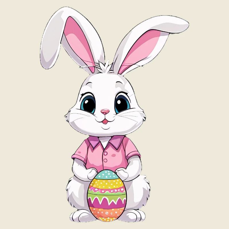 Lapin de Pâques avec des œufs de Pâques