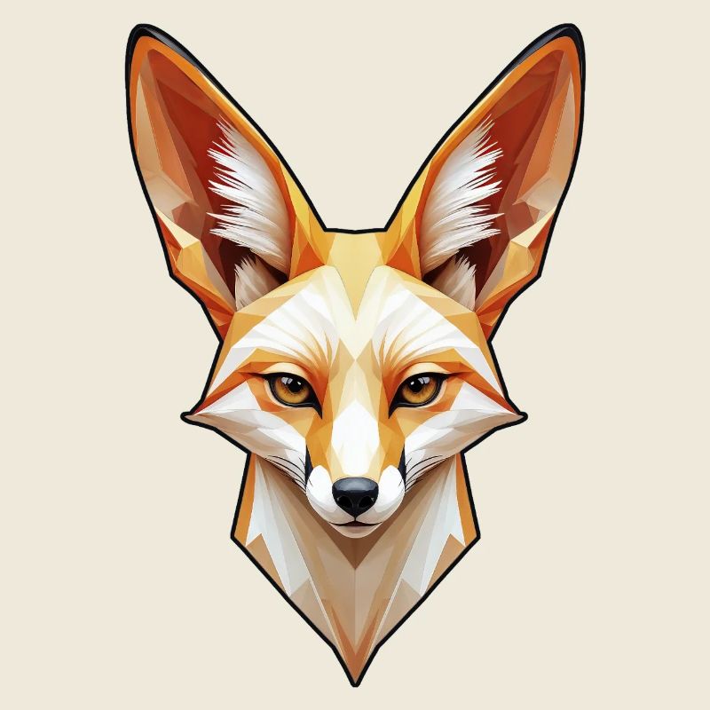 Fennec-Kopf in Farbe
