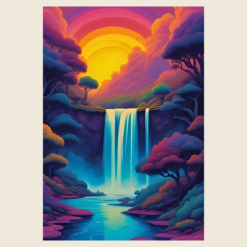 Paysage au coucher du soleil