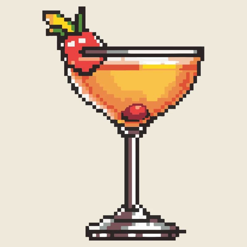 Pixel Cocktail Illustration