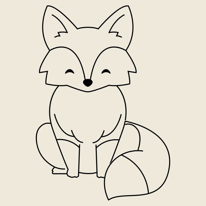 Comic Fuchs in schwarz