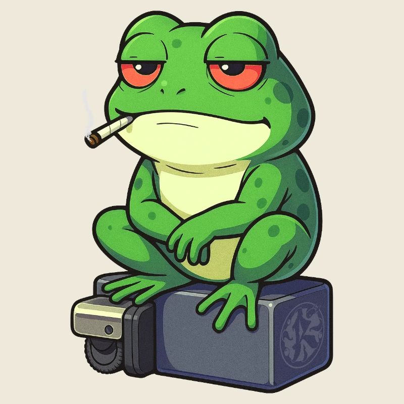 Frog Relax with a Cigarette