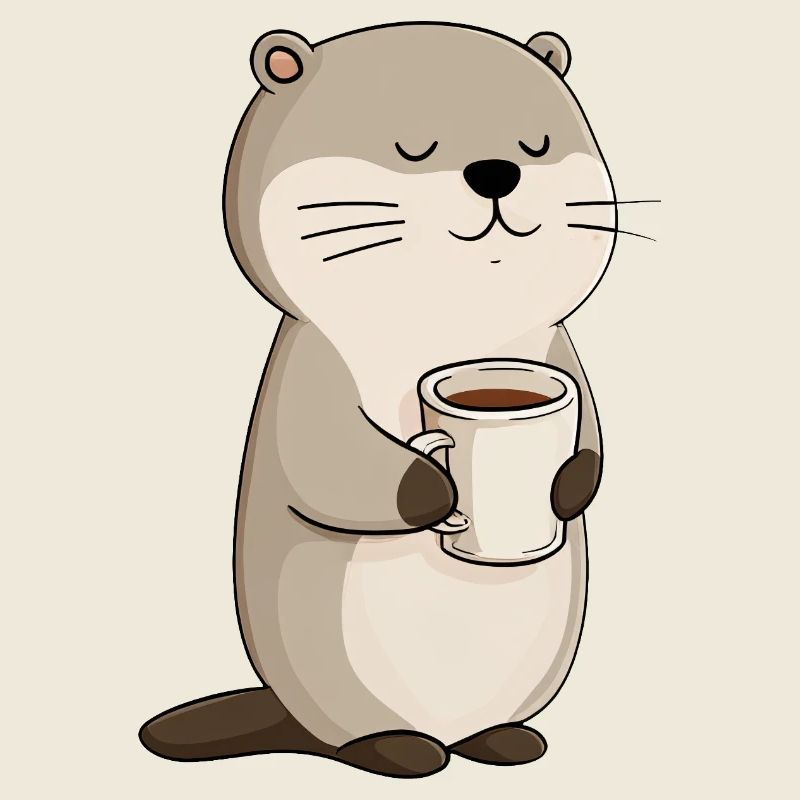 Cozy Otter Coffee Moment