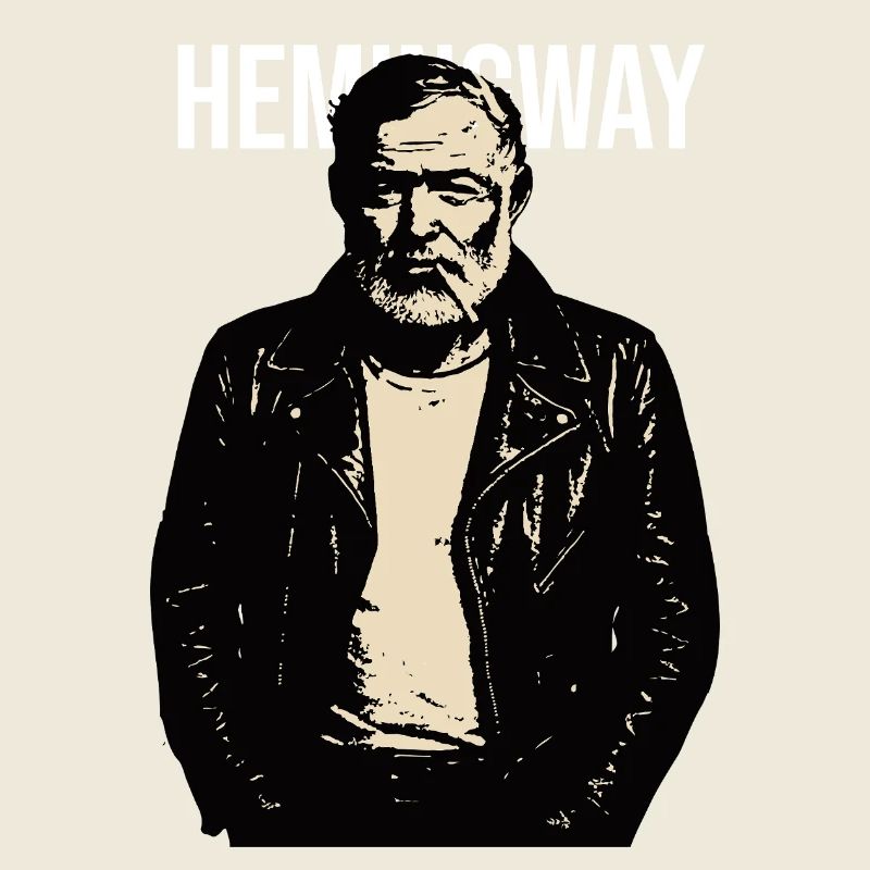 Portrait d’Ernest Hemingway au texte en gras