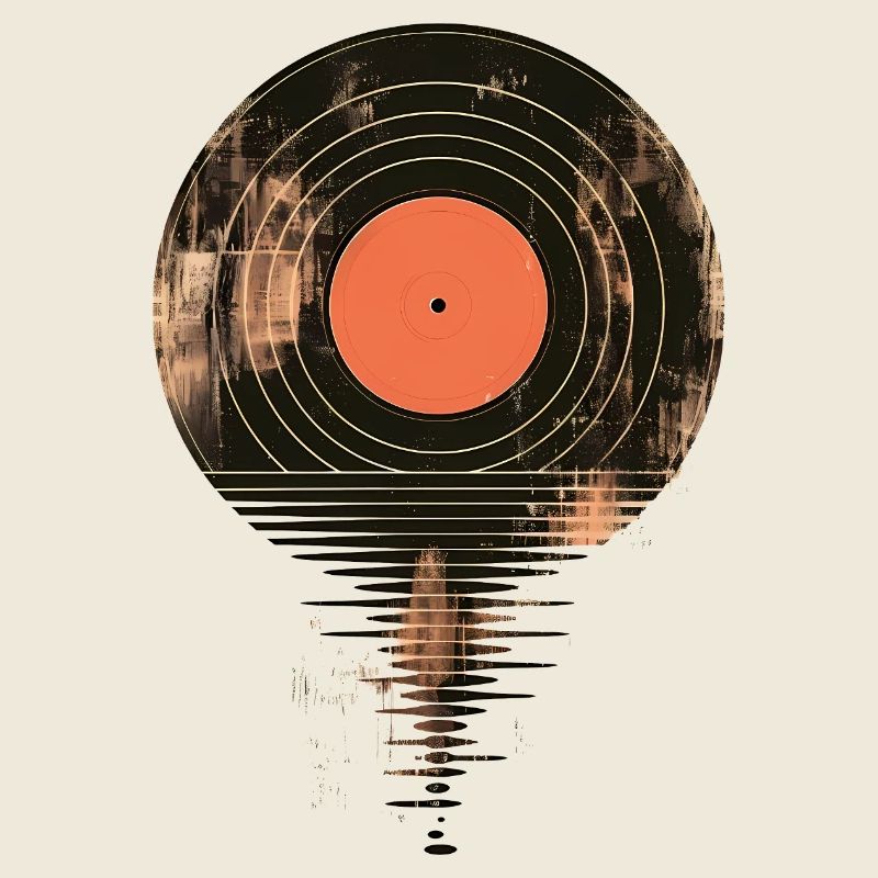 Disque vinyle rétro à fusion, disque