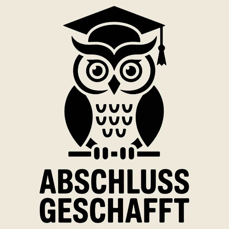 Abschluss Eule in Schwarz und weiß