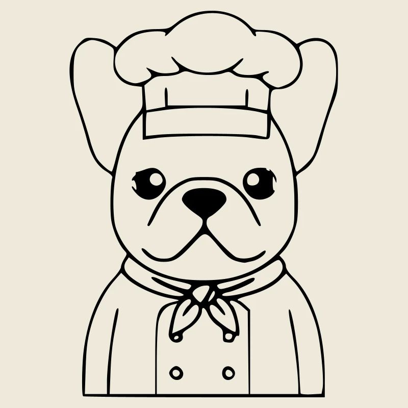 Frenchie Koch Bäcker Outline