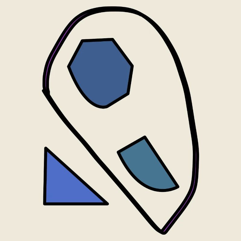 Abstract blue shapes on black