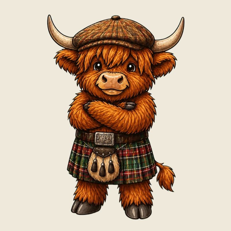 Highlandcattle mit Kilt