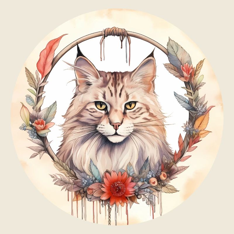 Norwegische Waldkatze Boho-Stil, Liebeskatzen