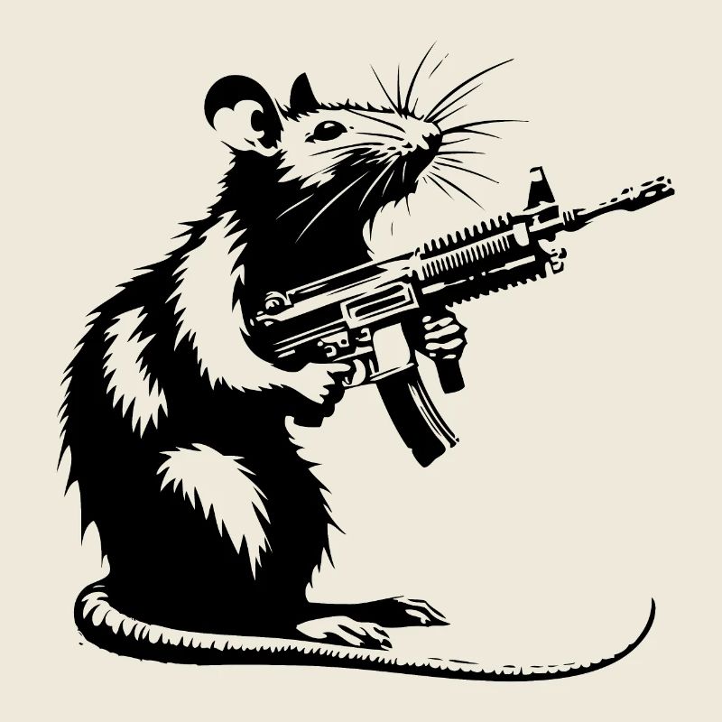Rat avec mitrailleuse