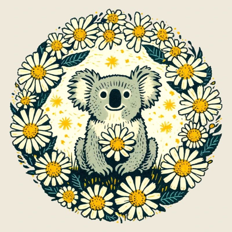 Koala, Bär und Gänseblümchen