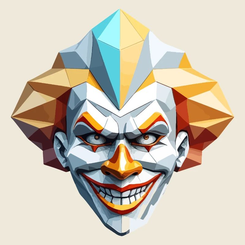 Clown Mask - Low Poly Design
