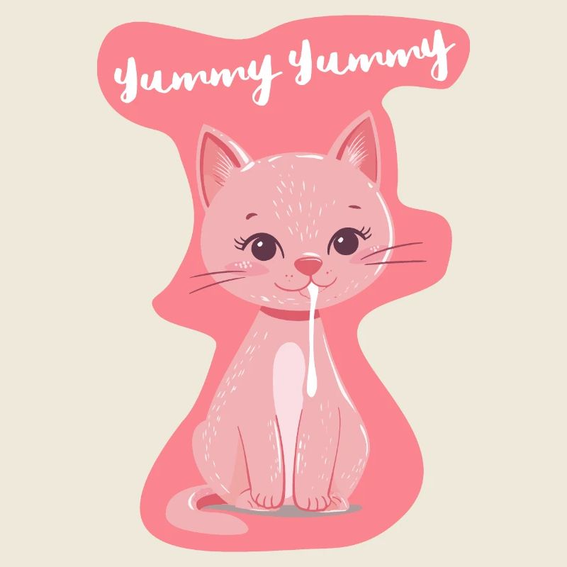Cute 'Yummy' kitten shirt in pink