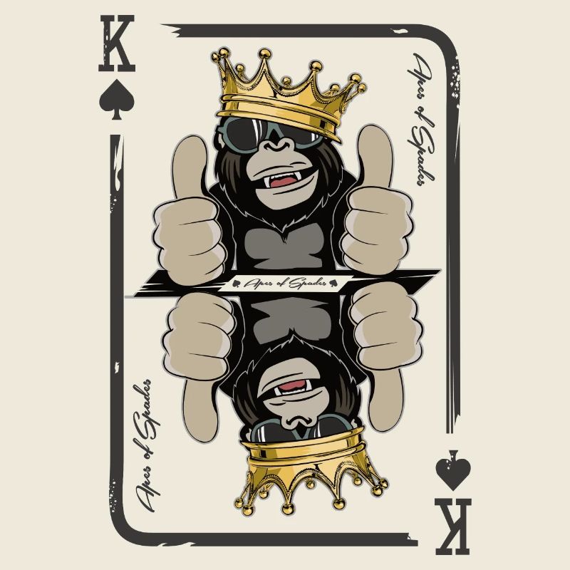 Apes of Spades Gorilla King Map Monkey Gift