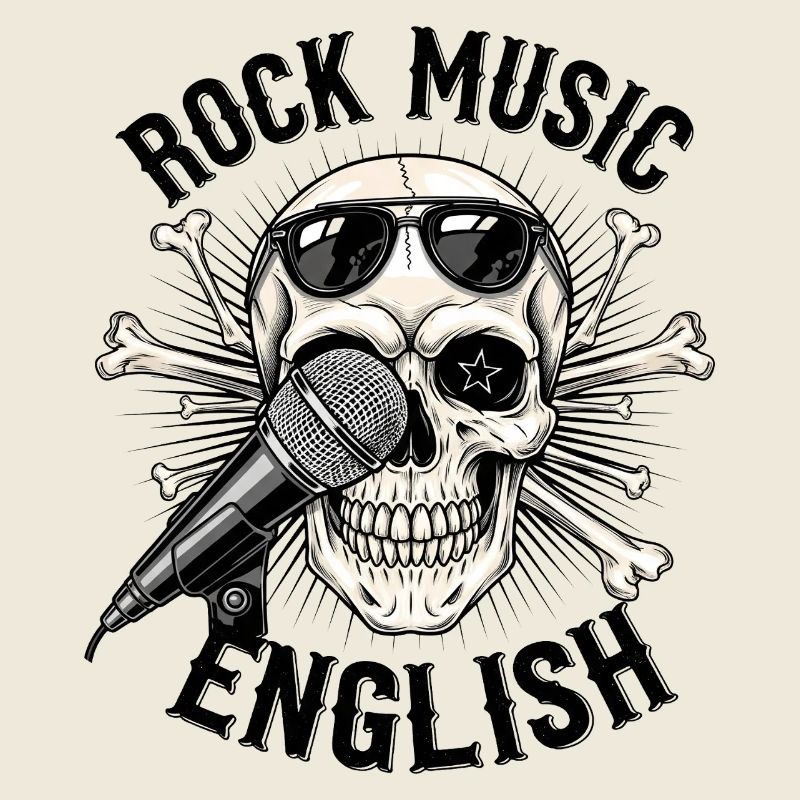 Motif de crâne de musique rock