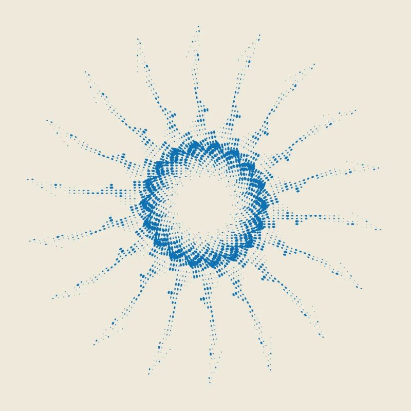 forme pointillée éolienne tournée bleue