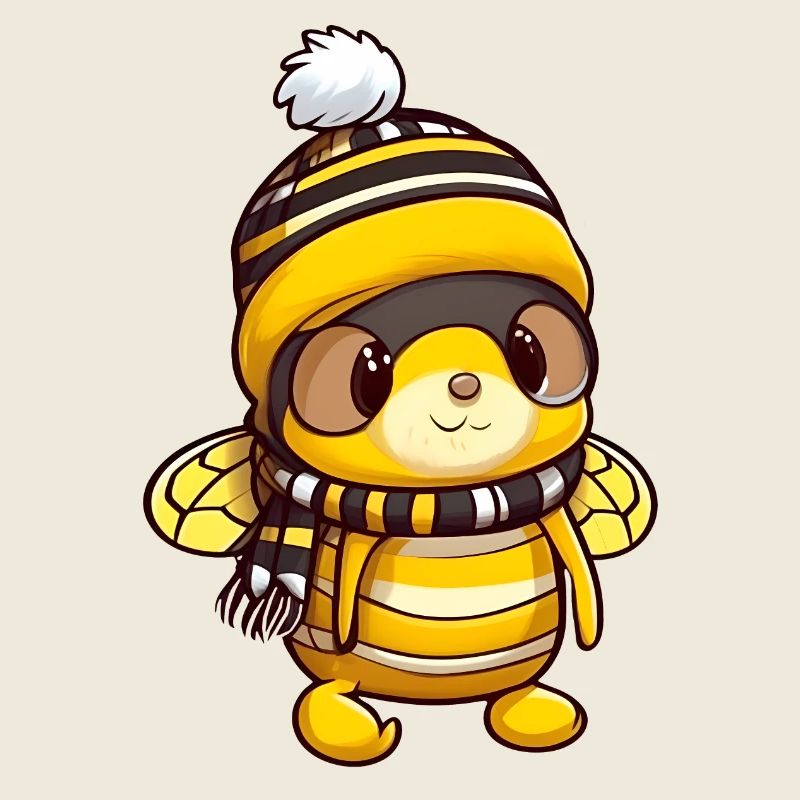 Cute bee in festive winter look!