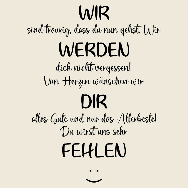 wir werden dir fehlen