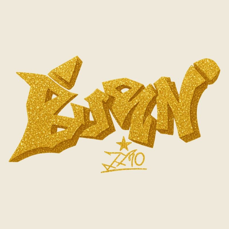 Design de graffiti BANG aux paillettes dorées