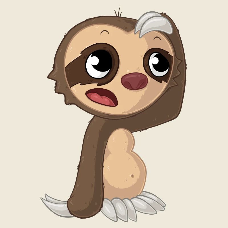 Nachdenkliches Comic Faultier