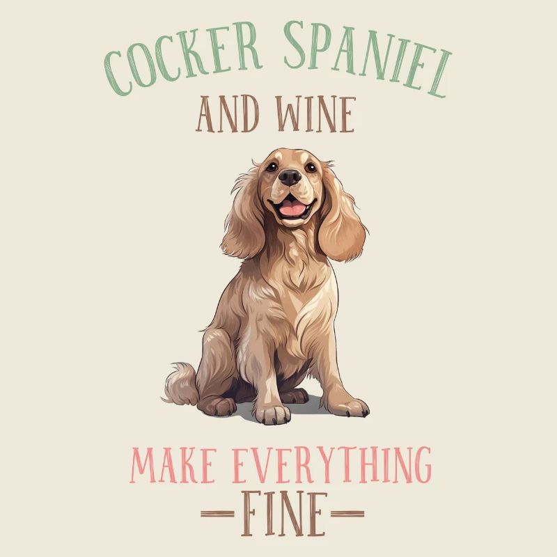 Cocker Spaniel und Wein machen alles gut