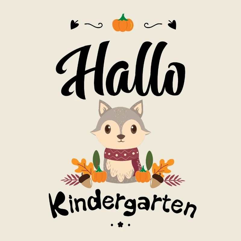 süßes Wolf Design mit Herbstmotiven