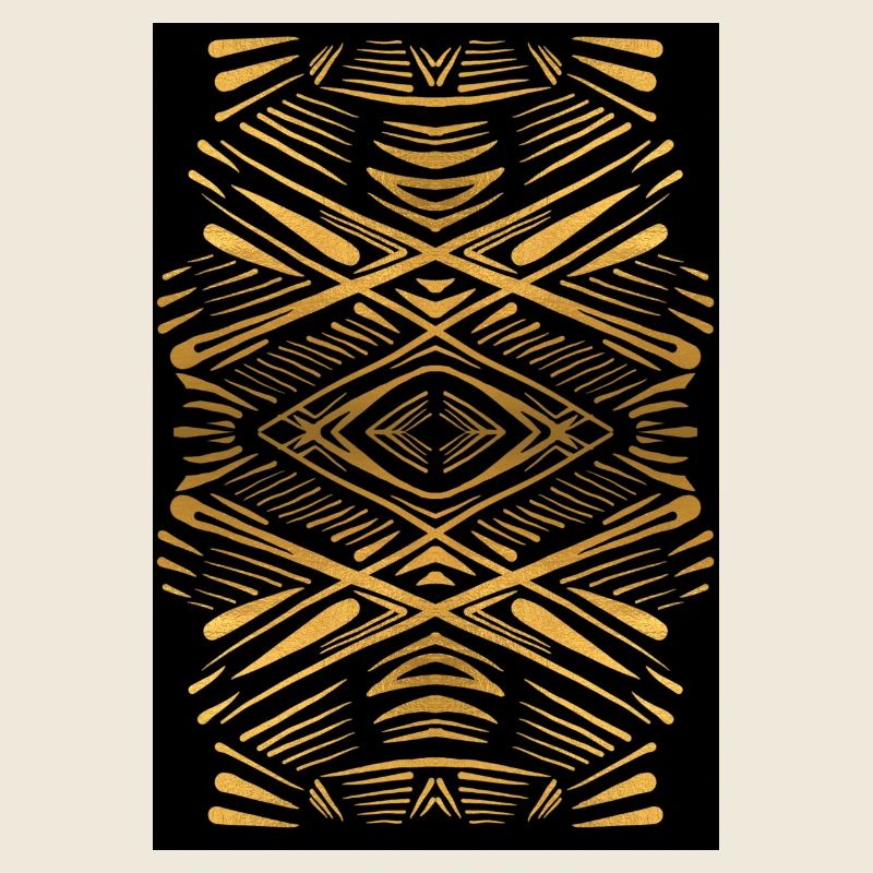Ethnisches Goldmuster auf Schwarz