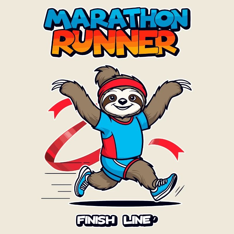 Faultier Marathonläufer
